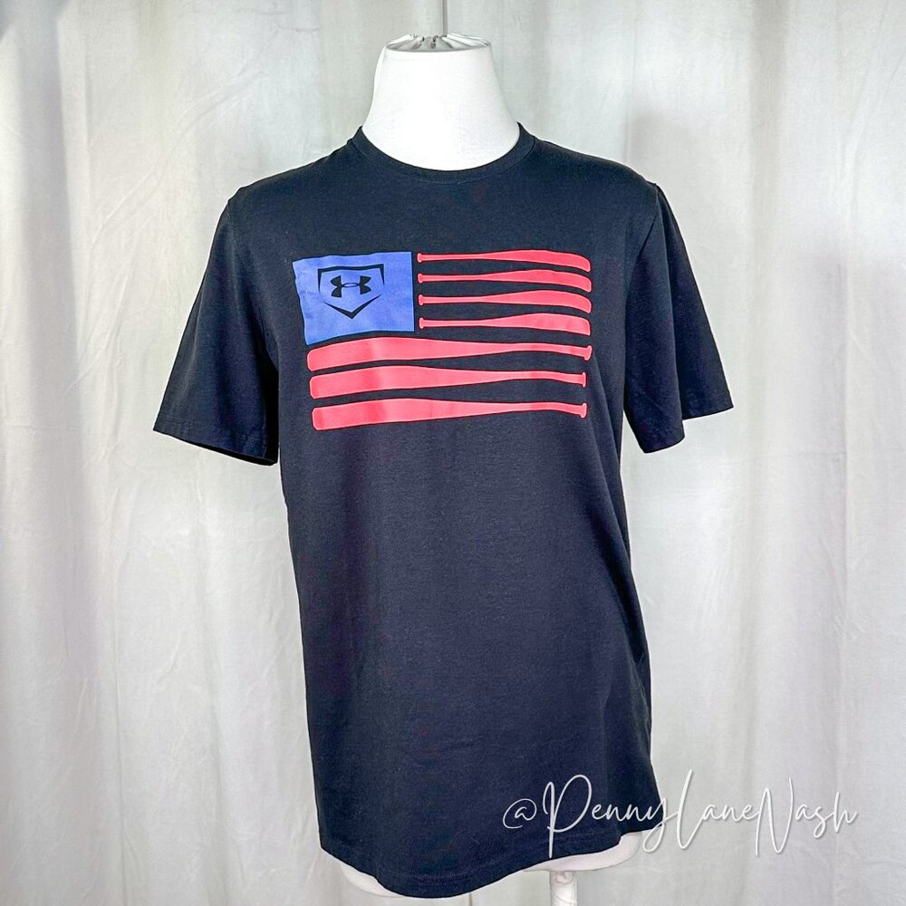 Under Armor Freedom American Flag Baseball T-shirt Black